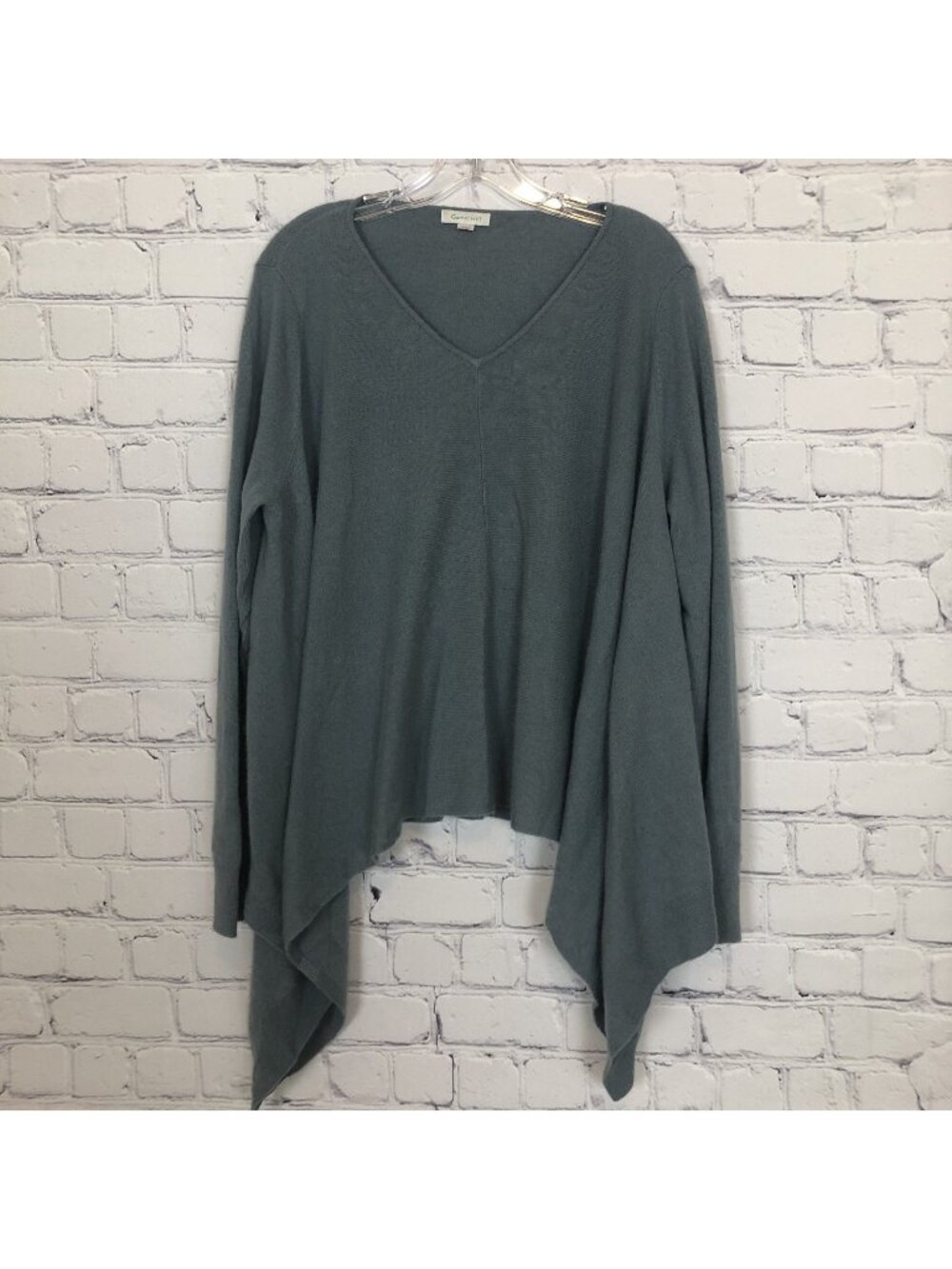 Garnet Hill 100% Cashmere Blue Swing Sweater Size L